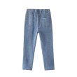 画像3: waist double-button elastic pearl slit denim nine-point pants denim Pants jeans  ウエストダブルボタンパールスリット9分丈デニムデニムパンツ ジーンズ (3)