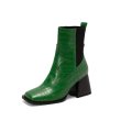 画像3: Western chunky heel ankle boots women's boots 　ウエスタン チャンキーヒールレザーブーツ  チェルシーブーツショートブーツ (3)