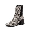 画像4: Western chunky heel ankle boots women's boots 　ウエスタン チャンキーヒールレザーブーツ  チェルシーブーツショートブーツ (4)