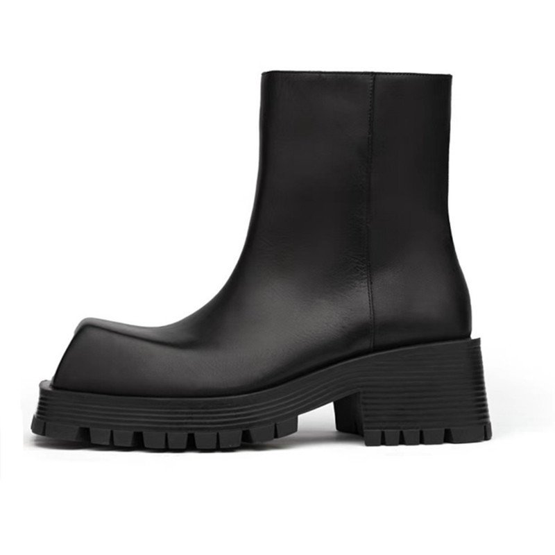 画像1: Men's leather generous square head TROOPER Boots Martin boots　ユニセックス男女兼用レザートルーパーブーツマーティンブーツ (1)