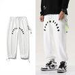 画像3: Unisex alphabet logo embroidery Sweatpants trousers 　ユニセックス男女兼用アルファベットロゴ刺繍 スウェットパンツロングパンツロゴスウェットパンツ (3)