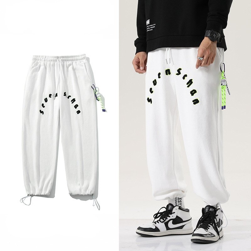 画像3: Unisex alphabet logo embroidery Sweatpants trousers  ユニセックス男女兼用アルファベットロゴ刺繍 スウェットパンツロングパンツロゴスウェットパンツ (3)
