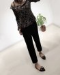 画像7:  nine-point high waist pearl casual pants  9分裾パール付きハイウエストストレッチパンツ (7)