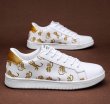 画像6:  Men's tiger graffiti print lace-up leather sneakers　 ユニセックス男女兼用レザータイガー虎グラフィックプリントスニーカーカジュアル シューズ (6)