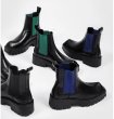 画像6: Men's leather high-top British style square toe Chelsea boots  Martin boots　ユニセックス男女兼用レザーサイドゴアプラットフォームハイカットブーツマーティンブーツ (6)