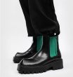 画像11: Men's leather high-top British style square toe Chelsea boots  Martin boots　ユニセックス男女兼用レザーサイドゴアプラットフォームハイカットブーツマーティンブーツ (11)