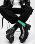 画像13: Men's leather high-top British style square toe Chelsea boots  Martin boots　ユニセックス男女兼用レザーサイドゴアプラットフォームハイカットブーツマーティンブーツ (13)