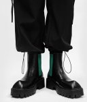 画像10: Men's leather high-top British style square toe Chelsea boots  Martin boots　ユニセックス男女兼用レザーサイドゴアプラットフォームハイカットブーツマーティンブーツ (10)