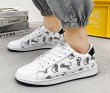 画像4:  Men's tiger graffiti print lace-up leather sneakers　 ユニセックス男女兼用レザータイガー虎グラフィックプリントスニーカーカジュアル シューズ (4)