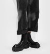 画像8: Men's leather high-top British style square toe Chelsea boots  Martin boots　ユニセックス男女兼用レザーサイドゴアプラットフォームハイカットブーツマーティンブーツ (8)
