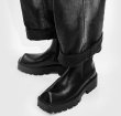画像15: Men's leather high-top British style square toe Chelsea boots  Martin boots　ユニセックス男女兼用レザーサイドゴアプラットフォームハイカットブーツマーティンブーツ (15)