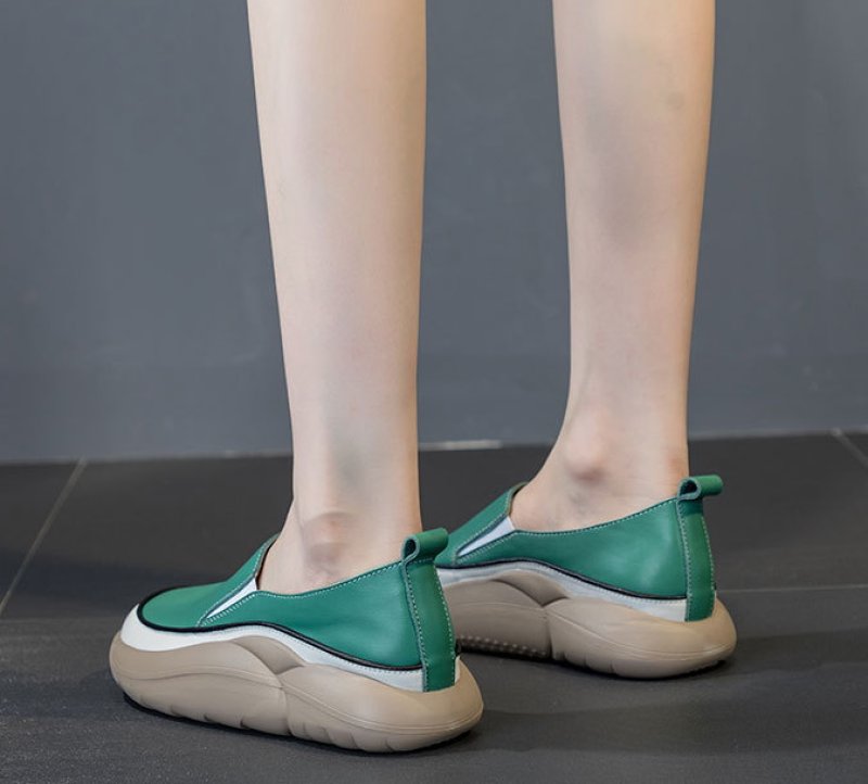 画像10: women's Step on shit feeling platform wedge heel Britishl oafers  Pumps 厚底プラットフォームシンプルレトロレザースリッポンオックスフォードシューズ パンプス  (10)