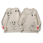 画像3: Love Heart Comic Print Long Sleeve T-shirt　ユニセックス男女兼用ラブハートコミックプリント長袖Tシャツプルオーバートレーナー (3)
