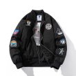 画像2: Air Force NASA Astronaut Jacket BASEBALL JACKET  blouson  ユニセックス 男女兼用エアフォース NASA ナサ 宇宙飛行士エンブレムジャケットスタジアムジャンパー スタジャン MA-1 ボンバー ジャケット ブルゾン (2)