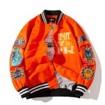 画像2: American Klein blue baseball uniform men's jacket BASEBALL JACKET  blouson  ユニセックス 男女兼用NASA ナサ カラフル刺繍エンブレムジャケットスタジアムジャンパー スタジャン MA-1 ボンバー ジャケット ブルゾン (2)