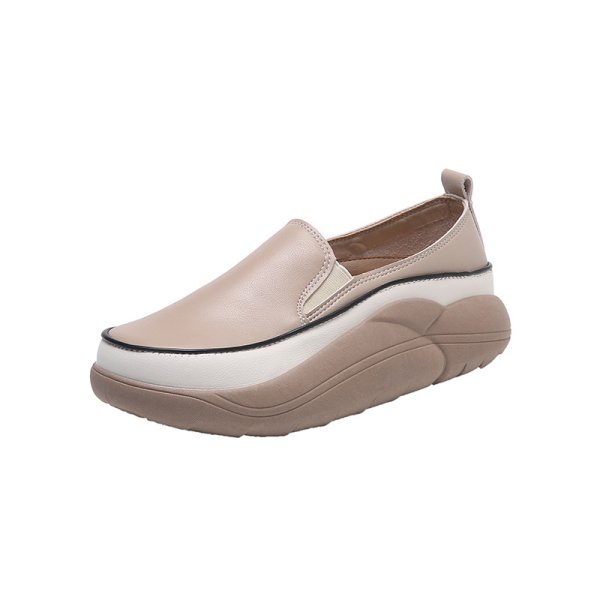 画像3: women's Step on shit feeling platform wedge heel Britishl oafers  Pumps　厚底プラットフォームシンプルレトロレザースリッポンオックスフォードシューズ パンプス　 (3)