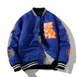 画像9: American Klein blue baseball uniform men's jacket BASEBALL JACKET  blouson  ユニセックス 男女兼用NASA ナサ カラフル刺繍エンブレムジャケットスタジアムジャンパー スタジャン MA-1 ボンバー ジャケット ブルゾン (9)