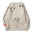 画像2: Love Heart Comic Print Long Sleeve T-shirt　ユニセックス男女兼用ラブハートコミックプリント長袖Tシャツプルオーバートレーナー (2)