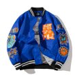 画像3: American Klein blue baseball uniform men's jacket BASEBALL JACKET  blouson  ユニセックス 男女兼用NASA ナサ カラフル刺繍エンブレムジャケットスタジアムジャンパー スタジャン MA-1 ボンバー ジャケット ブルゾン (3)