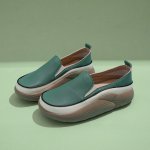 画像6: women's Step on shit feeling platform wedge heel Britishl oafers  Pumps　厚底プラットフォームシンプルレトロレザースリッポンオックスフォードシューズ パンプス　 (6)
