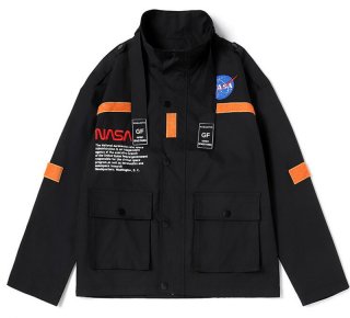 NASA oversized windbreaker jacket with hood ユニセックス 男女兼用