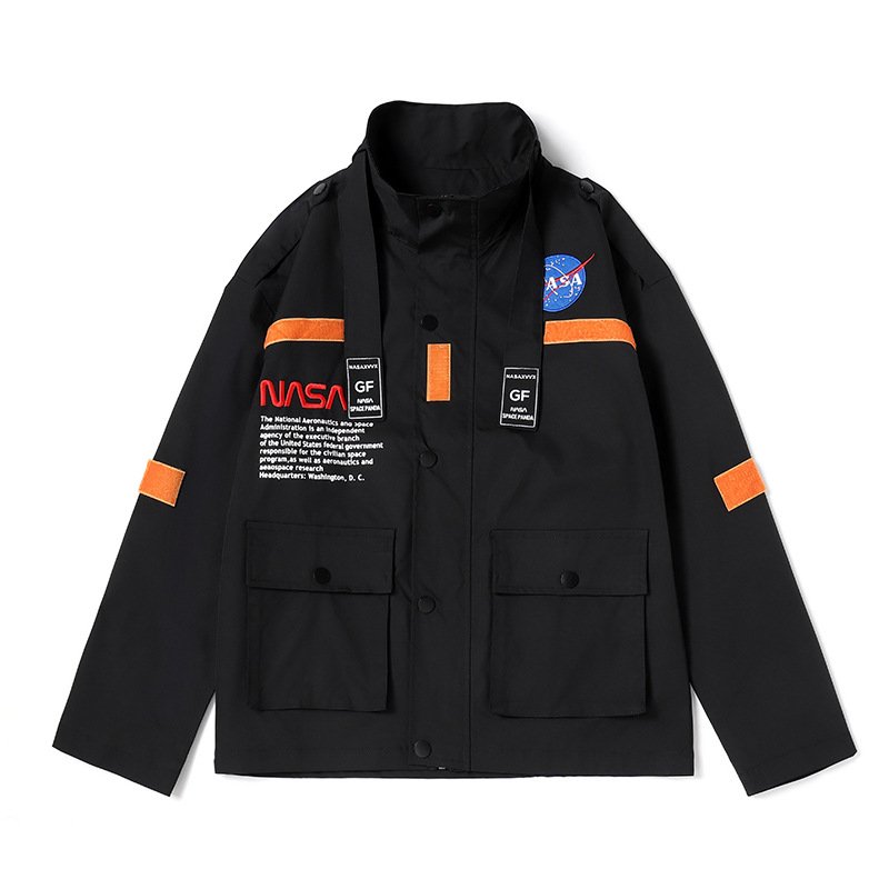 画像7: Nasa windbreaker jacket   ユニセックス 男女兼用 NASA ナサ刺繍エンブレムウインドブレーカー ジャケットコート (7)