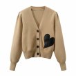 画像13:  V neck heart knit cardigan sweater Knit   V ネックハートニットカーディガンセーター (13)