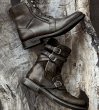 画像11: Men's leather  round head belt buckle side zipper thick heel casual men's boots Martin boots　ユニセックス男女兼用USE加工バックル サイド ジッパーヒールレザーブーツマーティンブーツ (11)