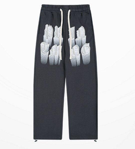 画像1: Unisex 3D letter logo hip-hop sports sweatpants trousers 　ユニセックス男女兼用 3Dレターロゴスウェットパンツロングパンツロゴスウェットパンツ (1)