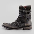 画像8: Men's leather  round head belt buckle side zipper thick heel casual men's boots Martin boots　ユニセックス男女兼用USE加工バックル サイド ジッパーヒールレザーブーツマーティンブーツ (8)