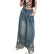 画像3: Tassel Wide Leg Jeans High Waist Mop Pants denim Pants jeans  ハイ ウエスト タッセル ワイドレッグモップ パンツデニムパンツ ジーンズ (3)