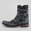 画像10: Men's leather  round head belt buckle side zipper thick heel casual men's boots Martin boots　ユニセックス男女兼用USE加工バックル サイド ジッパーヒールレザーブーツマーティンブーツ (10)