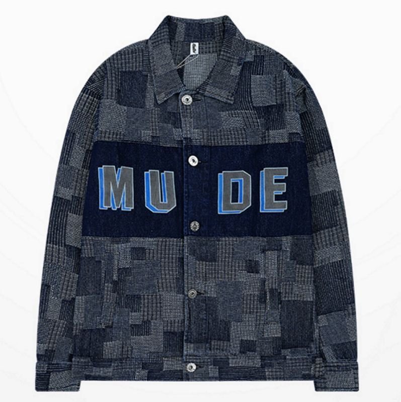 画像5: plaid letter logo Denim Jacket Denim G Jean  jacket blouson  ユニセックス 男女兼用チェック柄レターロゴ デニム ジャケットデニムGジャン ジャケット (5)