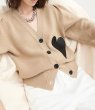 画像4:  V neck heart knit cardigan sweater Knit   V ネックハートニットカーディガンセーター (4)