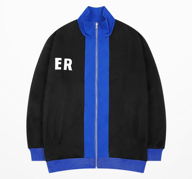 画像4: Bicolor back logo Sports zipper jacket blouson  ユニセックス 男女兼用スタンドカラーバイカラーバックロゴジップアップジャケットブルゾン (4)