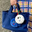 画像2: emo expression cartoon cute casual female handbag tote  bag 　EMOモコモコマスコット付きトートバッグ (2)