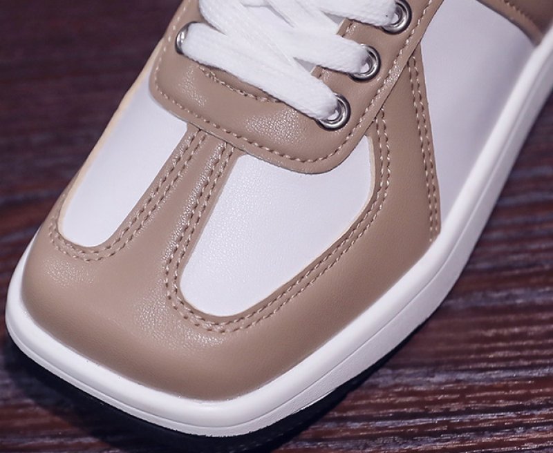 画像10: Women's SQUARE TOE LACE-UP LEATHER SNEAKERS スクエアトゥレースアップレザースニーカー (10)