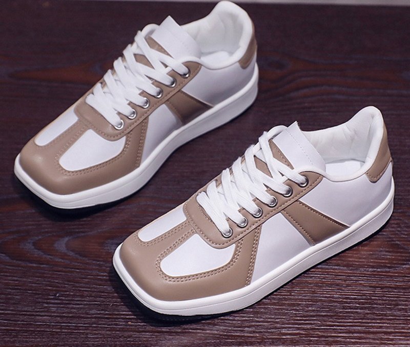 画像4: Women's SQUARE TOE LACE-UP LEATHER SNEAKERS スクエアトゥレースアップレザースニーカー (4)