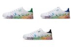 画像4: inkjet painting lace-up leather sneakers　 ユニセックス男女兼用インクジェットペインティングレースアップレザースニーカーカジュアル シューズ (4)