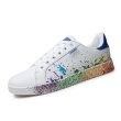 画像3: inkjet painting lace-up leather sneakers　 ユニセックス男女兼用インクジェットペインティングレースアップレザースニーカーカジュアル シューズ (3)