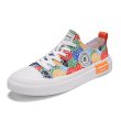 画像3:  Men's graffiti  high-top low cut lace-up canvas sneakers shoes 　ユニセックス男女兼用グラフィックペイントレースアップ ハイカット&キャンバススニーカー カジュアル シューズ (3)