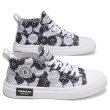 画像6:  Men's graffiti  high-top low cut lace-up canvas sneakers shoes 　ユニセックス男女兼用グラフィックペイントレースアップ ハイカット&キャンバススニーカー カジュアル シューズ (6)