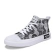 画像2:  Men's graffiti  high-top low cut lace-up canvas sneakers shoes 　ユニセックス男女兼用グラフィックペイントレースアップ ハイカット&キャンバススニーカー カジュアル シューズ (2)