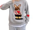 画像1: Rabbit round neck braided sweater pullover Knit   ラビット編み込み丸首ラウンドネック プルオーバーセーター  ウール (1)