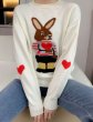 画像6: Rabbit round neck braided sweater pullover Knit   ラビット編み込み丸首ラウンドネック プルオーバーセーター  ウール (6)