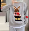 画像3: Rabbit round neck braided sweater pullover Knit   ラビット編み込み丸首ラウンドネック プルオーバーセーター  ウール (3)