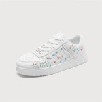 画像6: color matching flat bottom lace-up sneakers 　 ユニセックス男女兼用カラーマッチングフラットボトムレザーレースアップスニーカーカジュアル シューズ (6)