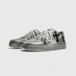 画像6: retro color rubbing old Air Force No. 1 board lace up sneakers　 ユニセックス男女兼用色擦れエアフォース No.1 ボードクロスレザーレースアップスニーカーカジュアル シューズ (6)