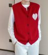 画像3: Heart braided round neck vest sweater Knit   ハート編み込み丸首ラウンドネック ベストセーター  ウール (3)