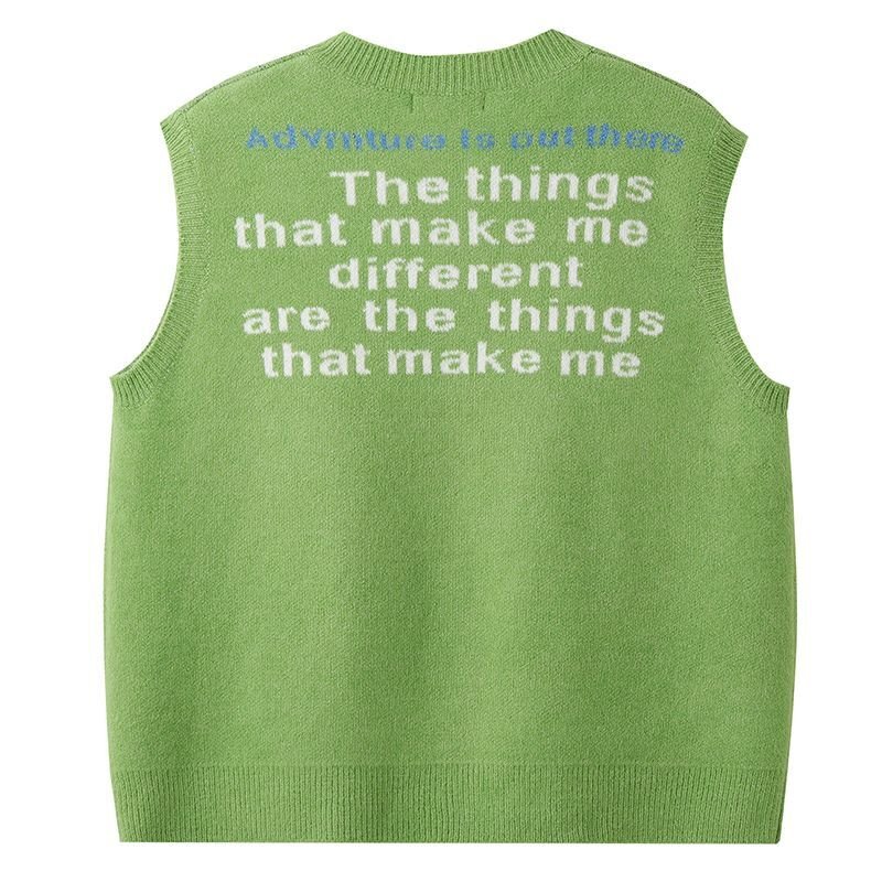 画像5: Goofy Braided Vest Waistcoat sweater Knit   グーフィー 編み込み丸首ラウンドネック ベストセーター  ウール (5)